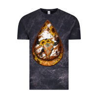 Cloud Black sunflower tooled leather bullskull teardrop earrings Vintage Tee - Jasminsmagicworld