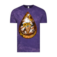 Cloud Purple sunflower tooled leather bullskull teardrop earrings Vintage Tee - Jasminsmagicworld