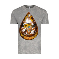 Cloud Rock sunflower tooled leather bullskull teardrop earrings Vintage Tee - Jasminsmagicworld