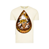 Vintage Arctic sunflower tooled leather bullskull teardrop earrings Vintage Tee - Jasminsmagicworld