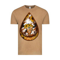 Vintage Camel sunflower tooled leather bullskull teardrop earrings Vintage Tee - Jasminsmagicworld