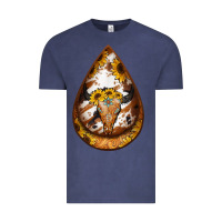 Vintage Denim sunflower tooled leather bullskull teardrop earrings Vintage Tee - Jasminsmagicworld