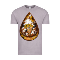 Vintage Zinc sunflower tooled leather bullskull teardrop earrings Vintage Tee - Jasminsmagicworld