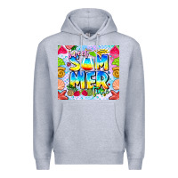 Heather Grey summer time Premium Hoodie - CowhideDigitalArt