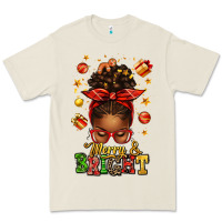 Bone merry and bright christmas afro messy bun Premium Tee - texasbilliewilder