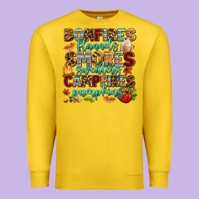 Bonfires Flannels Smores Premium Sweatshirt Designed By Adodesignshop
