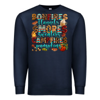 Navy bonfires flannels smores Premium Sweatshirt - AdoDesignShop