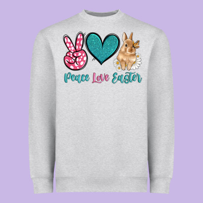 Peace Love Easter With Bunny And Butterfly Heavyweight Sweatshirt Designed By Artiststas