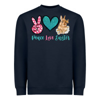 Navy peace love easter with bunny and butterfly Heavyweight Sweatshirt - Artiststas