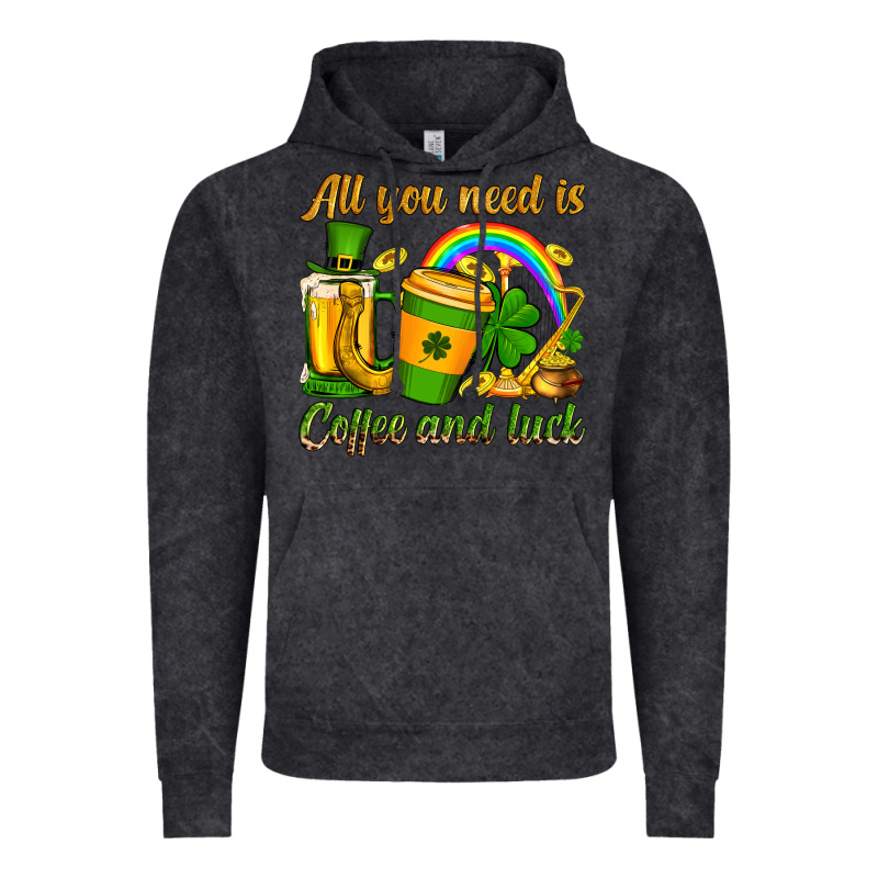 St. Patrick's All You Need Is Coffee And Luck Vintage Hoodie by OliviaCreatesArt | Teevron