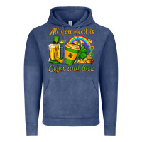 Vintage Denim St. Patrick's All you need is coffee and luck Vintage Hoodie - OliviaCreatesArt