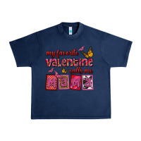 Navy my favorite valentine calls me mama Urban Heavy Tee - OliviaCreatesArt