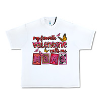 White my favorite valentine calls me mama Urban Heavy Tee - OliviaCreatesArt