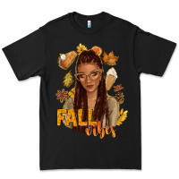 Black Fall vibes afro woman Premium Tee - NancyCooperArtShop