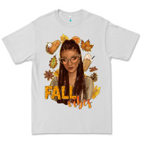 Dove Grey Fall vibes afro woman Premium Tee - NancyCooperArtShop