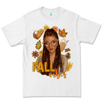 White Fall vibes afro woman Premium Tee - NancyCooperArtShop