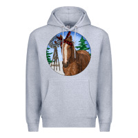 Heather Grey Horse Christmas Premium Hoodie - RanaPortraitStore