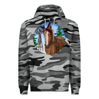 Slate Camo Horse Christmas Premium Hoodie - RanaPortraitStore