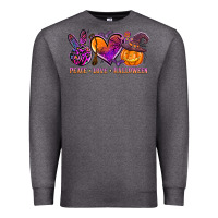 Charcoal Heather peace love halloween Premium Sweatshirt - AdoDesignShop