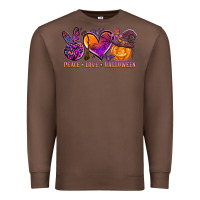 Chestnut peace love halloween Premium Sweatshirt - AdoDesignShop