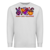 Dove Grey peace love halloween Premium Sweatshirt - AdoDesignShop