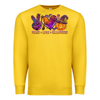 Lemon peace love halloween Premium Sweatshirt - AdoDesignShop