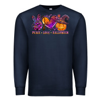 Navy peace love halloween Premium Sweatshirt - AdoDesignShop