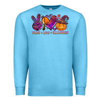 Ocean Blue peace love halloween Premium Sweatshirt - AdoDesignShop