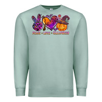 Seafoam peace love halloween Premium Sweatshirt - AdoDesignShop