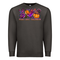 Smoke peace love halloween Premium Sweatshirt - AdoDesignShop