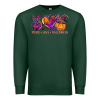 Sports Green peace love halloween Premium Sweatshirt - AdoDesignShop