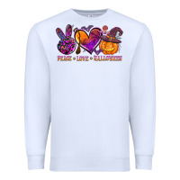 White peace love halloween Premium Sweatshirt - AdoDesignShop