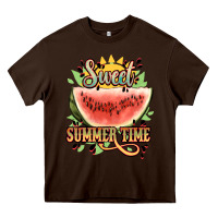 Chocolate Brown sweet summer time watermelon Heavy Core Tee - NancyCooperArtShop