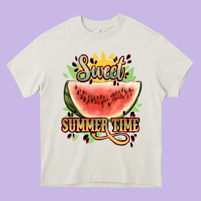 Sweet Summer Time Watermelon Heavy Core Tee Designed By Nancycooperartshop