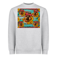Heather Grey german shepherd with sunflowers Heavyweight Sweatshirt - Artiststas