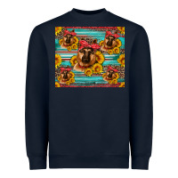 Navy german shepherd with sunflowers Heavyweight Sweatshirt - Artiststas