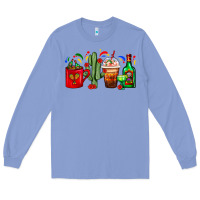 Colony Blue Mexico Coffee Cups With Cactus And Tequila Bottle Long Sleeve Tee - FaDigitalArtStudio