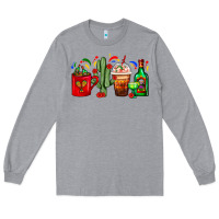 Heather Grey Mexico Coffee Cups With Cactus And Tequila Bottle Long Sleeve Tee - FaDigitalArtStudio