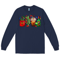 Navy Mexico Coffee Cups With Cactus And Tequila Bottle Long Sleeve Tee - FaDigitalArtStudio