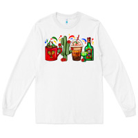 White Mexico Coffee Cups With Cactus And Tequila Bottle Long Sleeve Tee - FaDigitalArtStudio