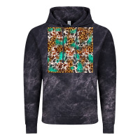 Cloud Black Western Turquoise Glitter Cowhide Leopard Seamless Vintage Hoodie - FaDigitalArtStudio