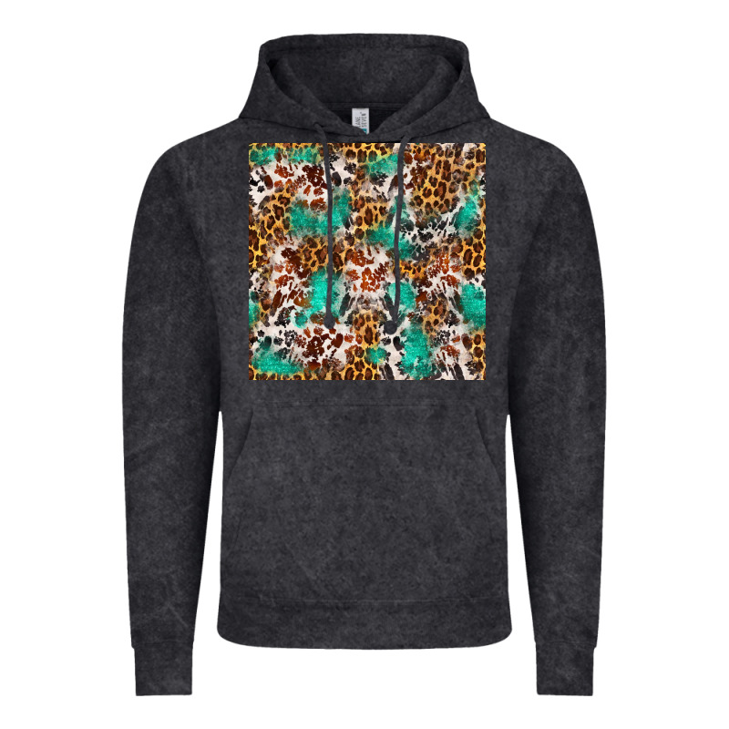 Western Turquoise Glitter Cowhide Leopard Seamless Vintage Hoodie by FaDigitalArtStudio | Teevron