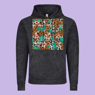 Western Turquoise Glitter Cowhide Leopard Seamless Vintage Hoodie Designed By Fadigitalartstudio