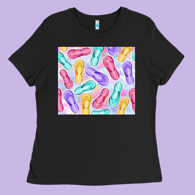 Flip Flops With Leopard Ladies Tee Designed By Tumblerdesignbyshophia