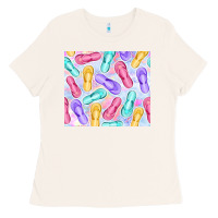 Bone flip flops with leopard Ladies Tee - TumblerDesignByShophia
