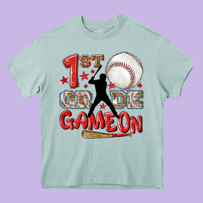 Back To School 1st Baseball Game On Heavy Core Tee Designed By Nancycooperartshop