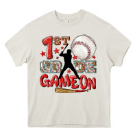 Cream back to school 1st baseball game on Heavy Core Tee - NancyCooperArtShop