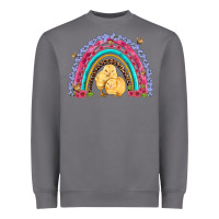 Storm easter flowers and butterfly with chicks rainbow Heavyweight Sweatshirt - Artiststas
