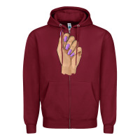 Burgundy nail Zipper Hoodie - BarkalooDesign