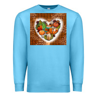 Ocean Blue western fall heart Premium Sweatshirt - AdoDesignShop